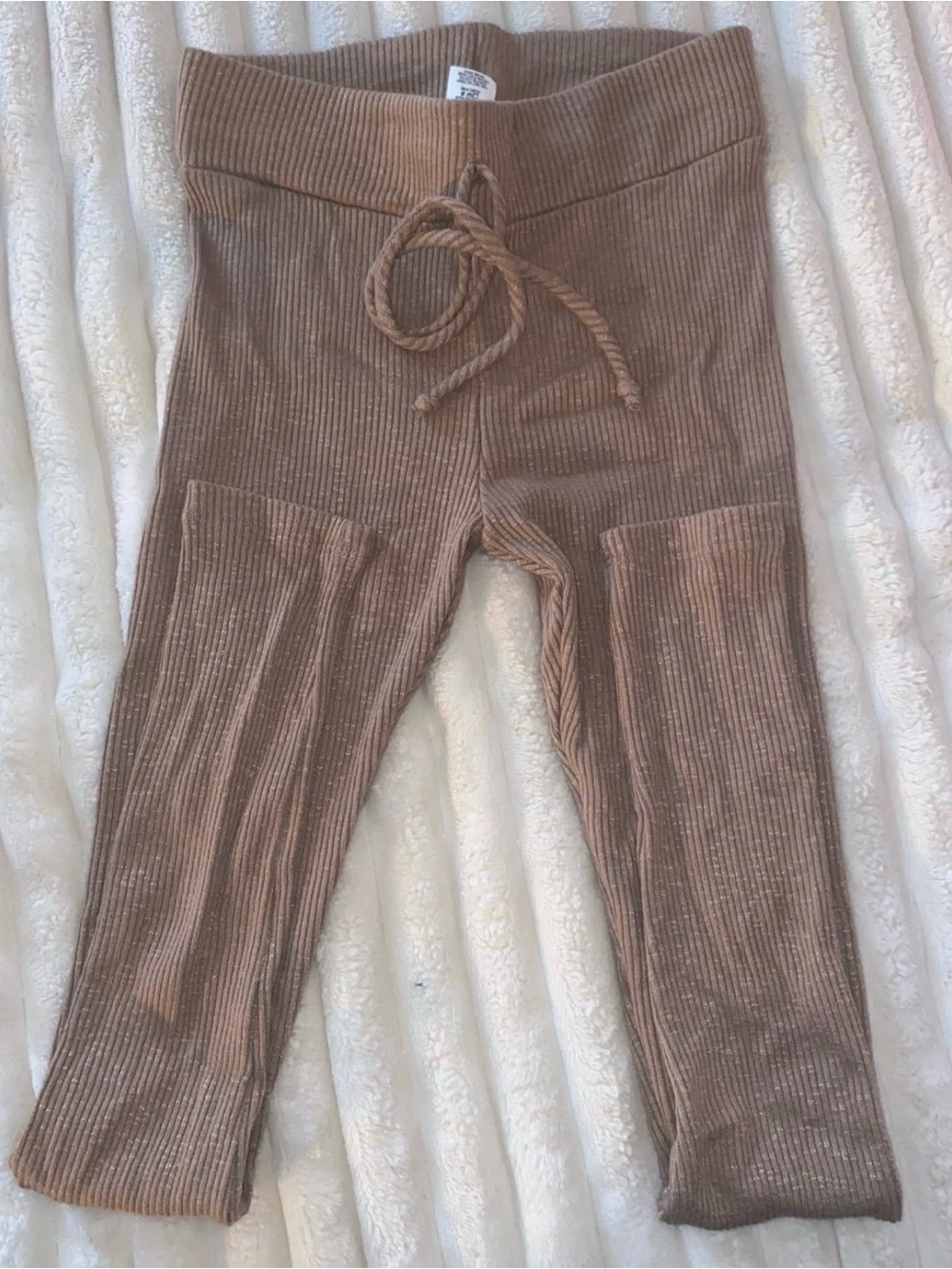 Kids Ribbed Brown Corduroy Leggings